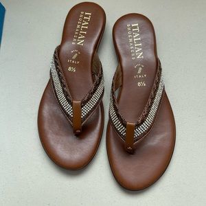 Italian Shoemakers Lilia tan/brown sandals, 8.5, NIB